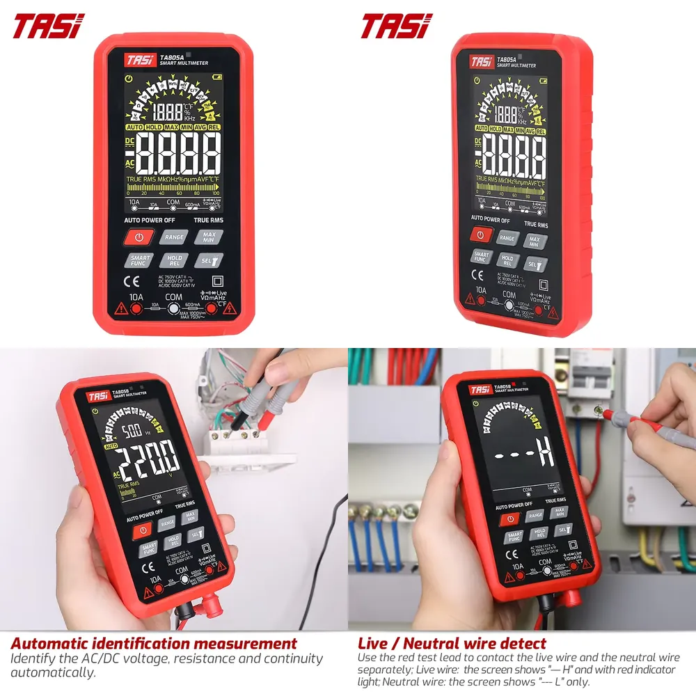 Multimeter Digital - Multímetro Digital Inteligente TASI TA805A com