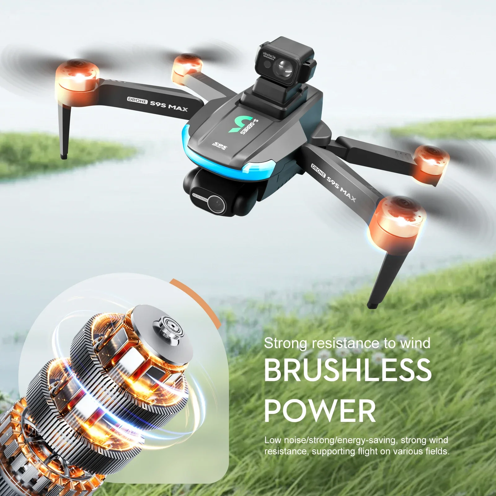 Novo s9s max mini drone 4k 2 e - Diy Drone Electronics avaliação e preço