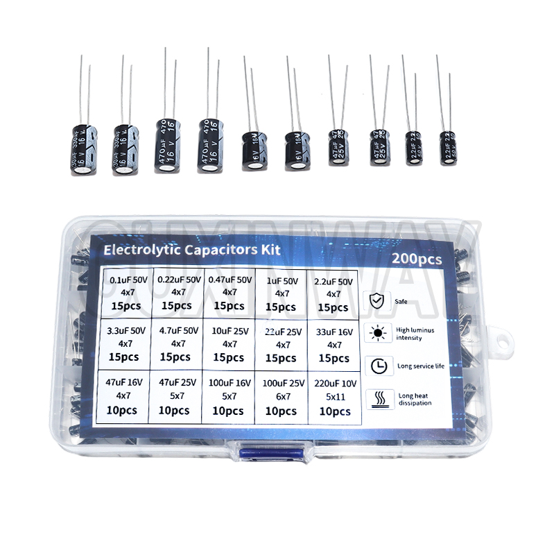 200 peças 15 valores 10v 16v 2 - Capacitor Kit Assortment avaliação e preço